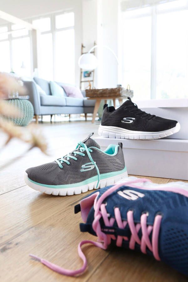 Skechers Graceful-Get Connected 12615-BKGD Vrouwen Zwart Sneakers Sportschoenen - Foto 3