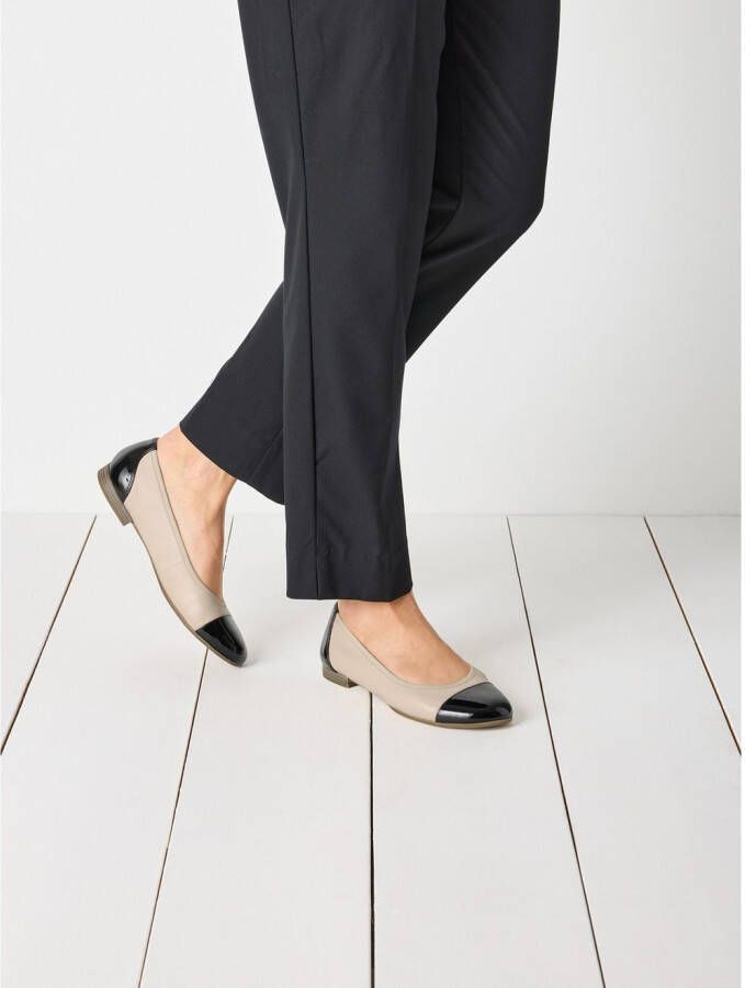 Tamaris Ballerina's blockhak business schoen instapschoen met elastische afwerking