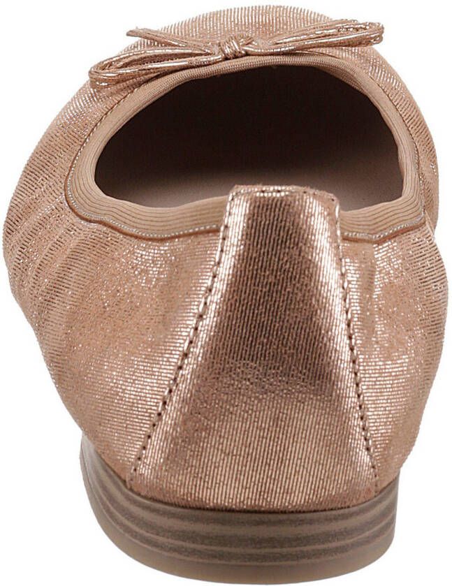 Tamaris Ballerina's Feestelijke schoen trouwschoen flats met mooie metallic glans