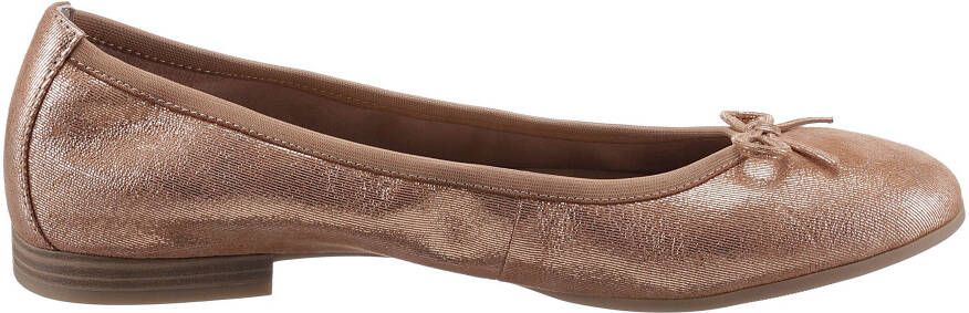 Tamaris Ballerina's Feestelijke schoen trouwschoen flats met mooie metallic glans