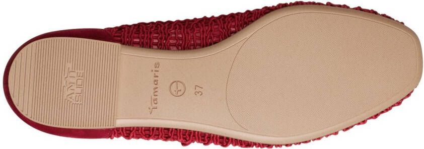 Tamaris Ballerina's met riempje blokhak lage schoen lente schoen in modieuze haaklook