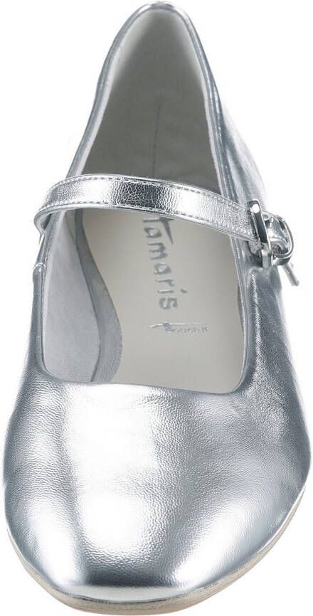Tamaris Ballerina's met riempje blokhak zakelijke schoen flats in veganistische uitvoering