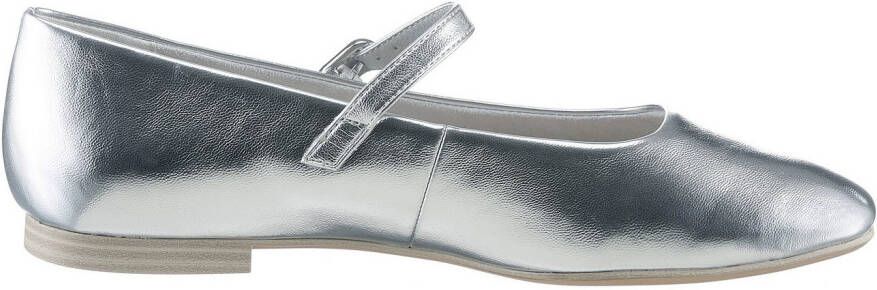 Tamaris Ballerina's met riempje blokhak zakelijke schoen flats in veganistische uitvoering