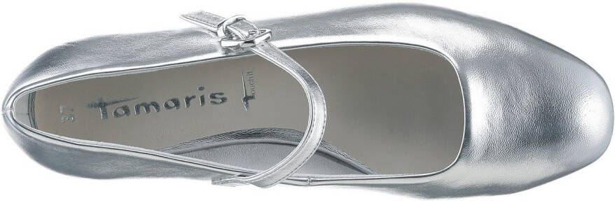 Tamaris Ballerina's met riempje blokhak zakelijke schoen flats in veganistische uitvoering