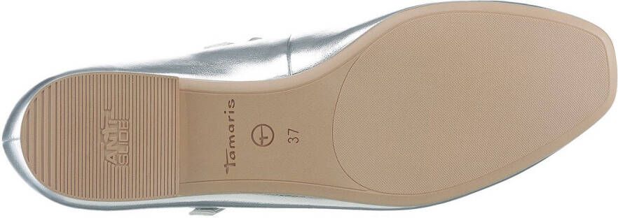 Tamaris Ballerina's met riempje blokhak zakelijke schoen flats in veganistische uitvoering