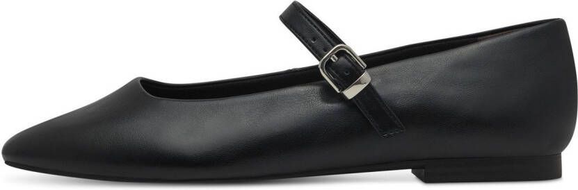 Tamaris Ballerina's met riempje blokhak zakelijke schoen flats in veganistische uitvoering
