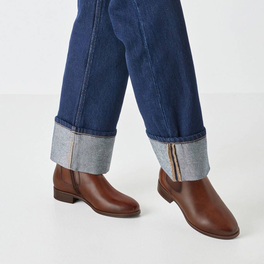 Tamaris Chelsea-boots blokhak basic enkellaarsjes met antiek finish