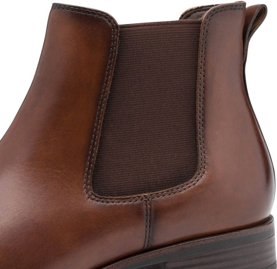 Tamaris Chelsea-boots blokhak basic enkellaarsjes met antiek finish