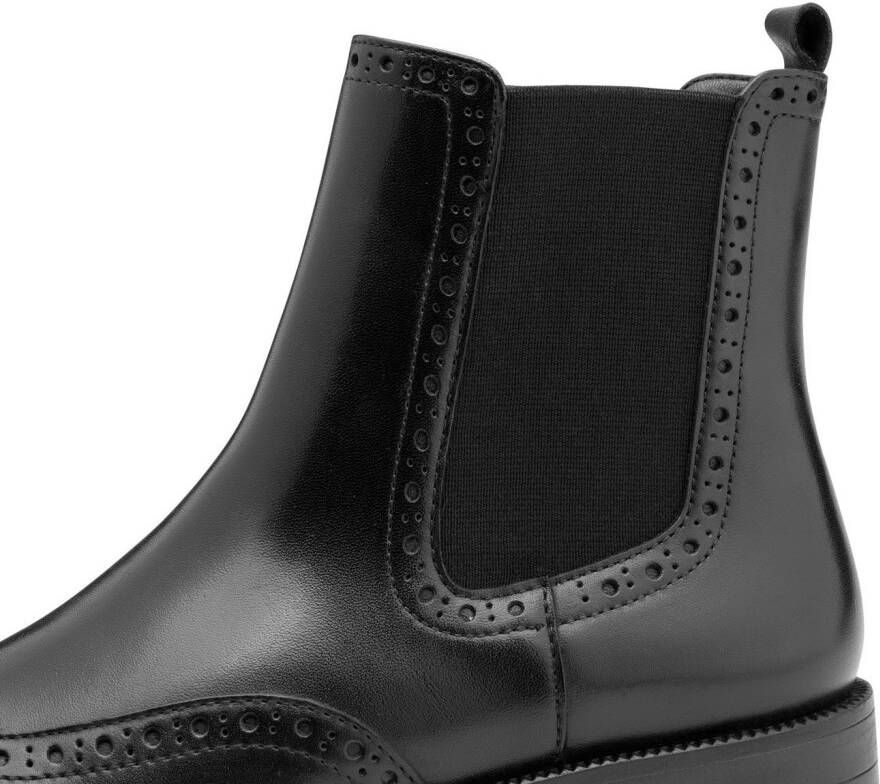 Tamaris Chelsea-boots hakken enkellaars zakelijke schoen met elegante lyra-perforatie