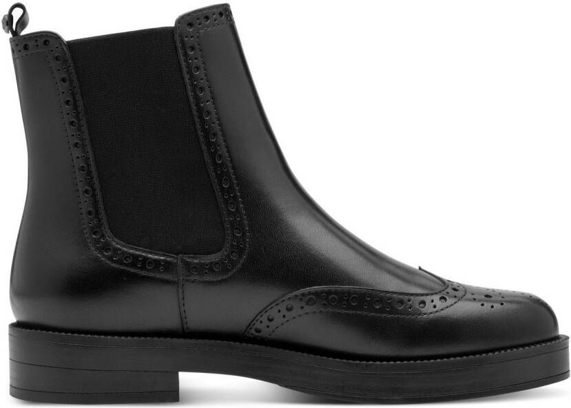 Tamaris Chelsea-boots hakken enkellaars zakelijke schoen met elegante lyra-perforatie