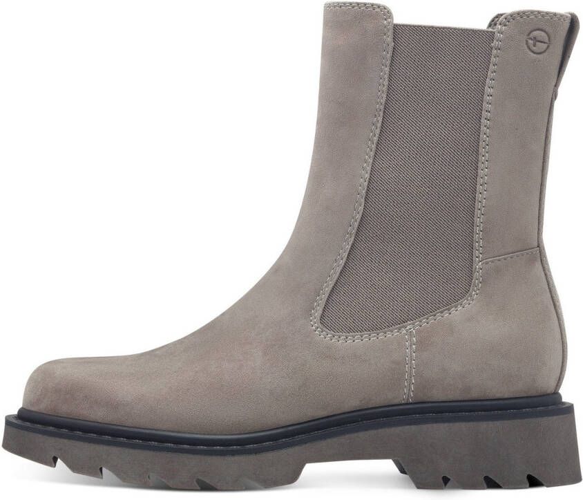 Tamaris Chelsea-boots hakken enkellaars zakelijke schoen met subtiele decoratieve naden