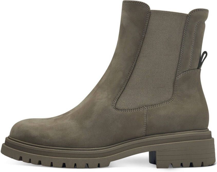 Tamaris Chelsea-boots blokhak combat boots enkellaars met stretch-inzet