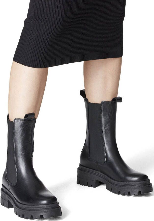 Tamaris Chelsea-boots blokhak instaplaarzen korte laarzen stretchinzetten aan beide zijden
