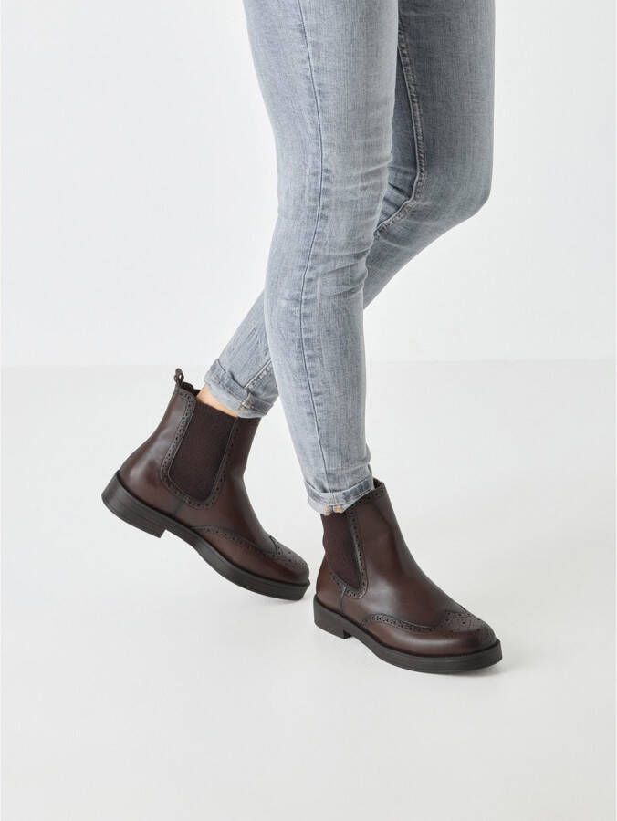 Tamaris Chelsea-boots hakken enkellaars zakelijke schoen met elegante lyra-perforatie