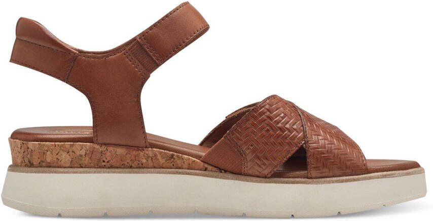 Tamaris COMFORT Sandaaltjes zomerschoen sandaal wig hak met twee klittenbandsluitingen
