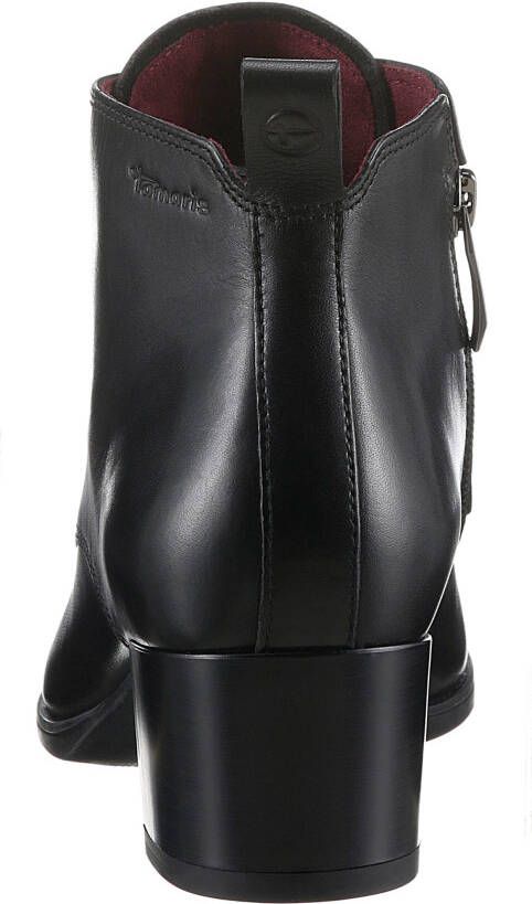 Tamaris Enkellaarsjes blokhak veterschoen business schoen met logo-embossing