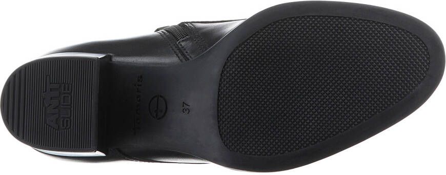 Tamaris Enkellaarsjes blokhak veterschoen business schoen met logo-embossing