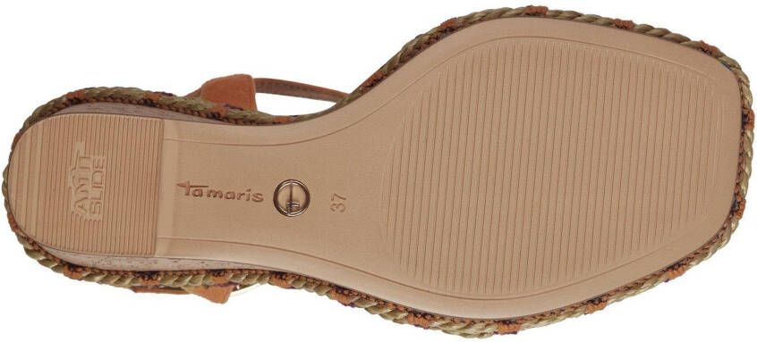 Tamaris Highheel sandaaltjes zomerschoen sandaal wig hak met mooie etno-versiering