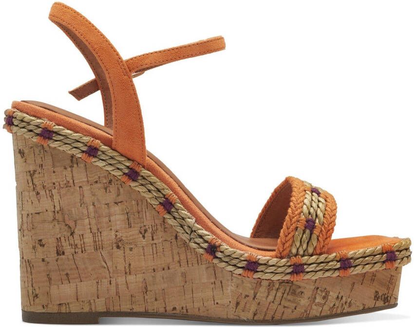 Tamaris Highheel sandaaltjes zomerschoen sandaal wig hak met mooie etno-versiering
