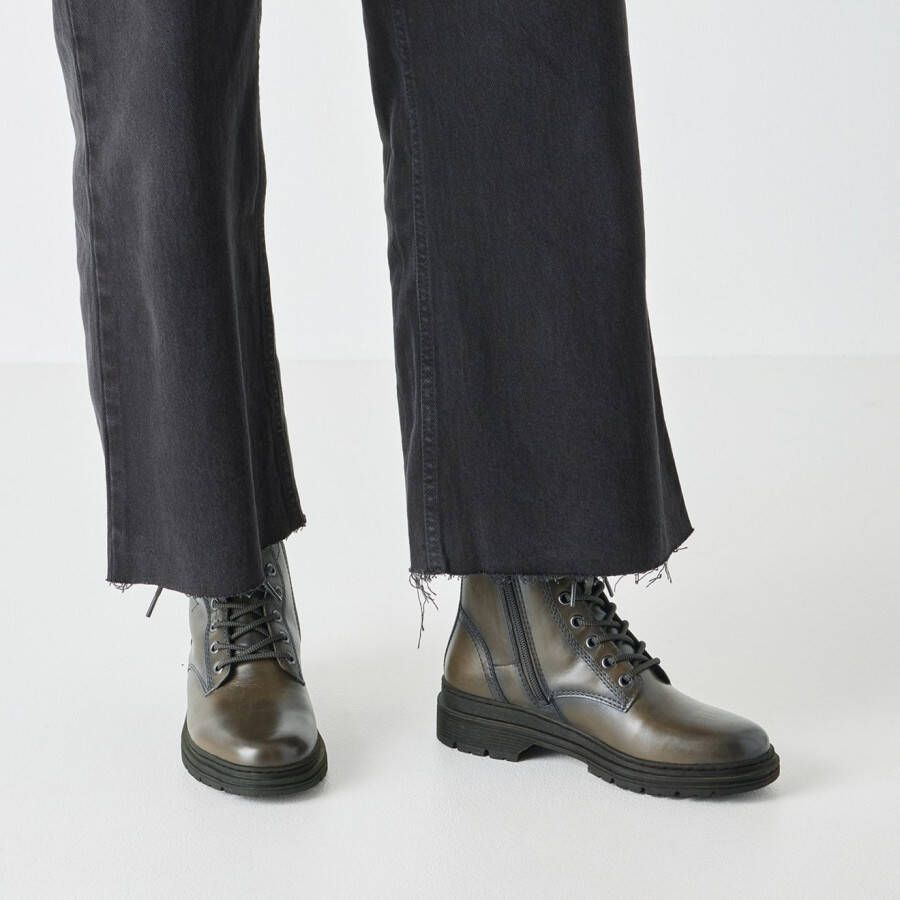 Tamaris Hoge veterschoenen blokhak veterlaarsje in trendy used look