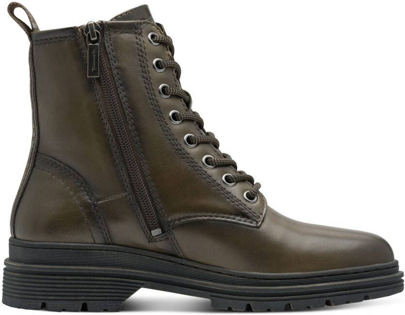 Tamaris Hoge veterschoenen blokhak veterlaarsje in trendy used look