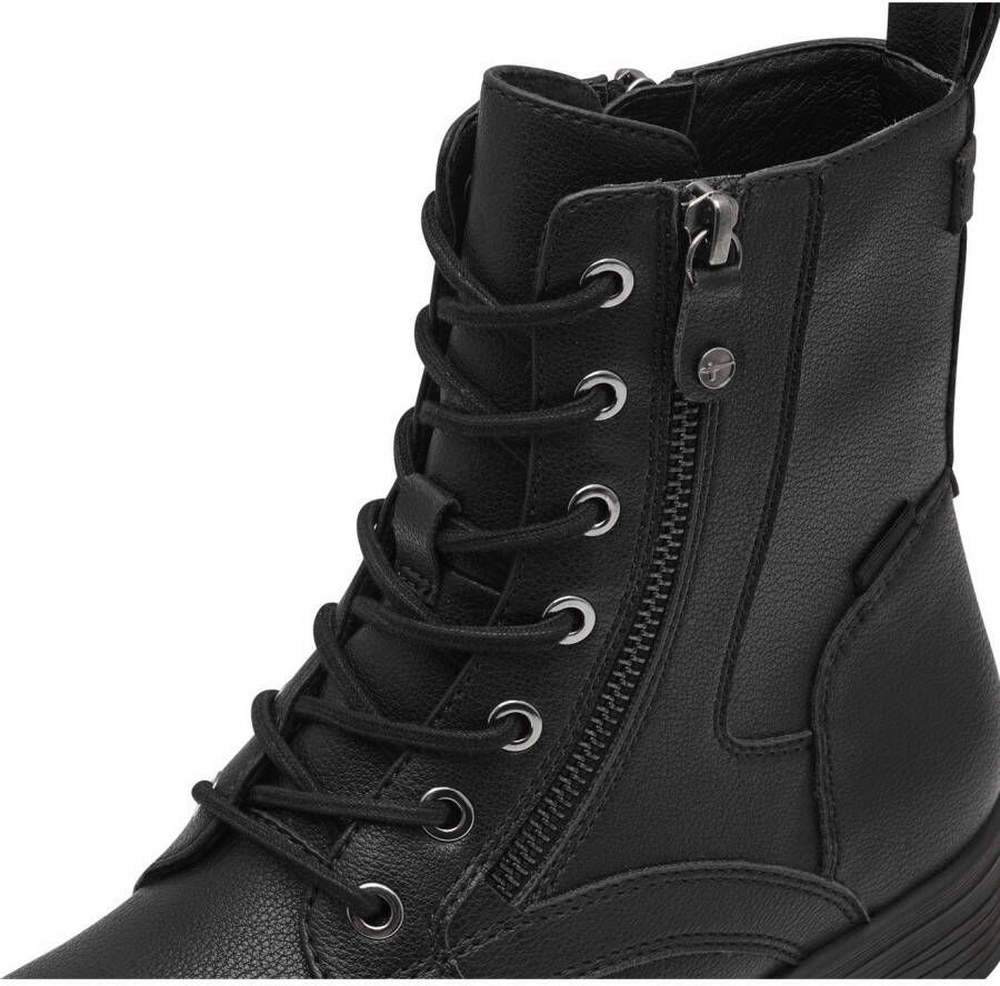 Tamaris Hoge veterschoenen SHAE blokhak veterschoenen laarsjes met decoratieve ritssluiting