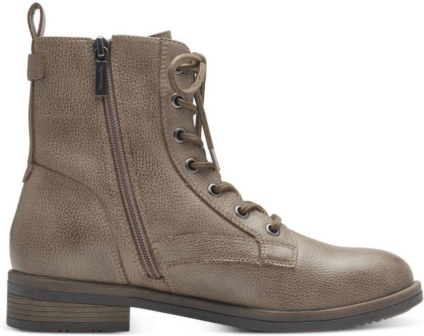 Tamaris Hoge veterschoenen SHAE blokhak veterschoenen laarsjes met decoratieve ritssluiting