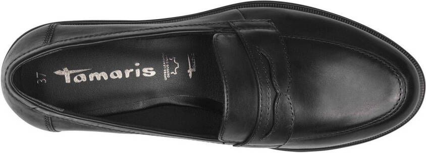Tamaris Instappers blokhak lage schoen business schoen met klassieke decoratieve band