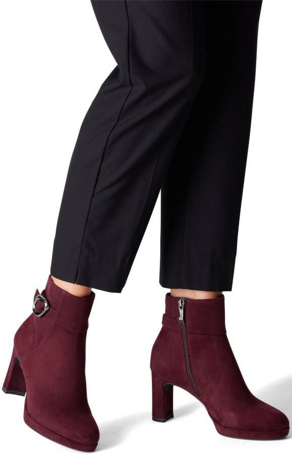 Tamaris Laarsjes blokhak avondschoen ankle-boots met elegante decoratieve gesp