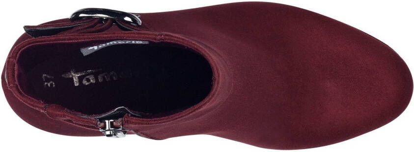 Tamaris Laarsjes blokhak avondschoen ankle-boots met elegante decoratieve gesp