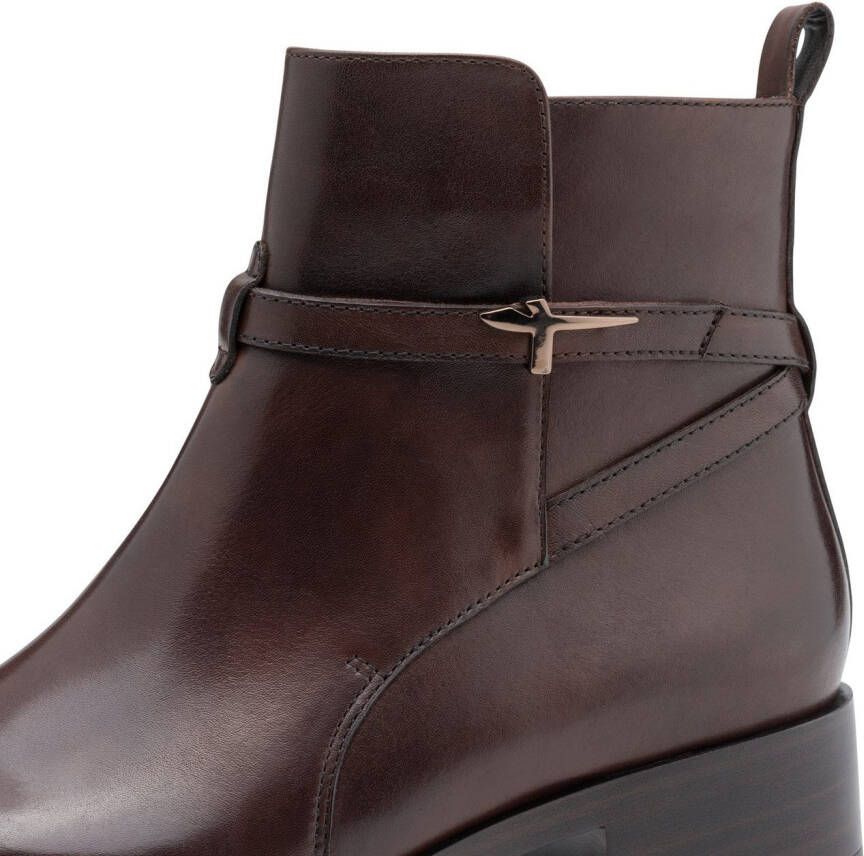 Tamaris Laarsjes blokhak business schoen ankleboots met t-logo decoratie