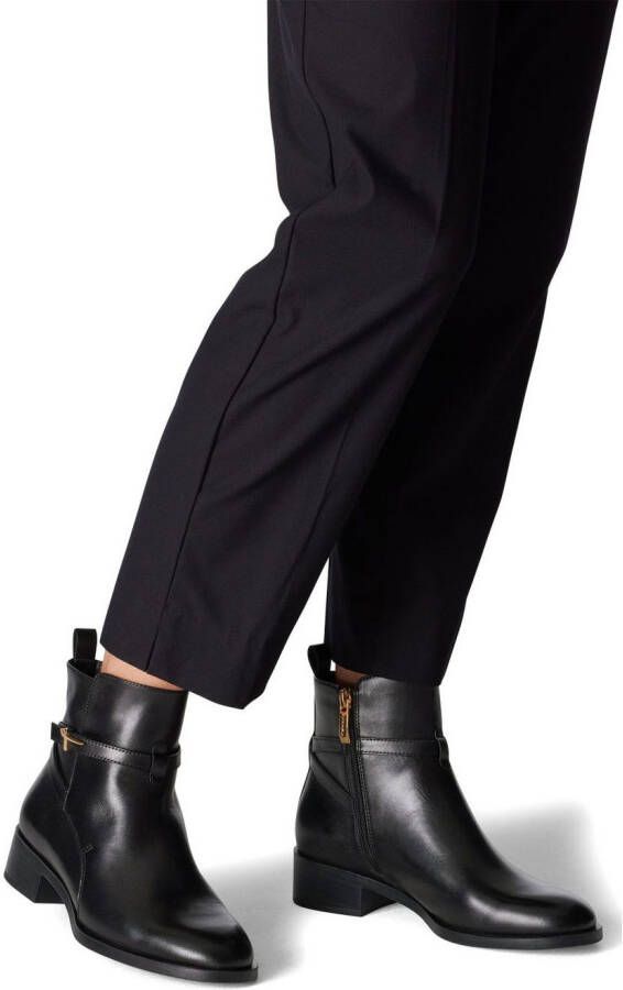 Tamaris Laarsjes blokhak business schoen ankleboots met t-logo decoratie