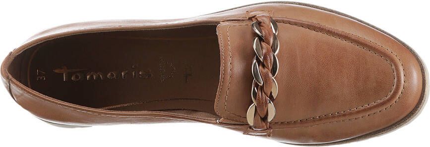 Tamaris Loafers Chunky slipper business schoen met trendy vlechtketting