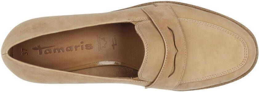 Tamaris Loafers blokhak instapschoen lage schoen zakelijke schoen met sierband