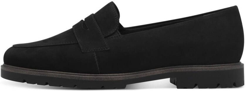 Tamaris Loafers blokhak instapschoen lage schoen zakelijke schoen met sierband
