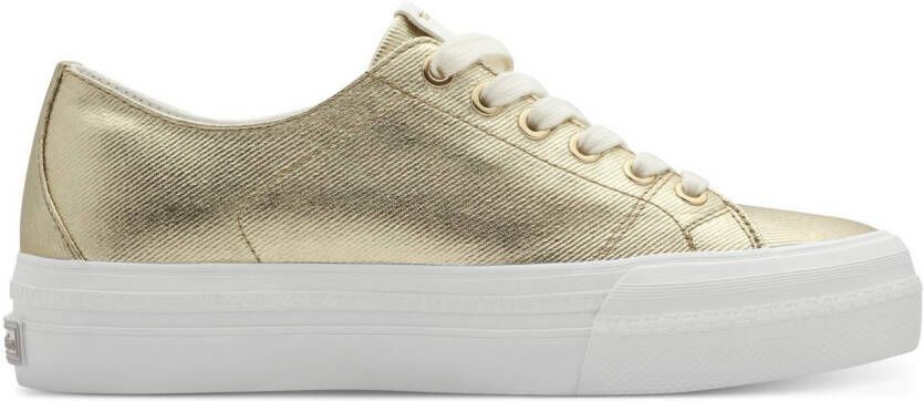 Tamaris Plateausneakers vrije tijd schoen lage schoen veterschoen met logo op de hiel