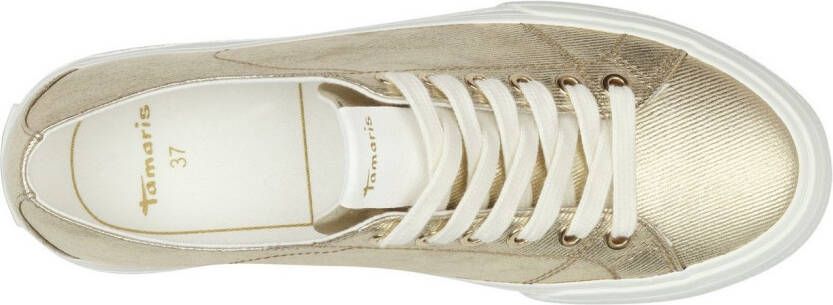 Tamaris Plateausneakers vrije tijd schoen lage schoen veterschoen met logo op de hiel