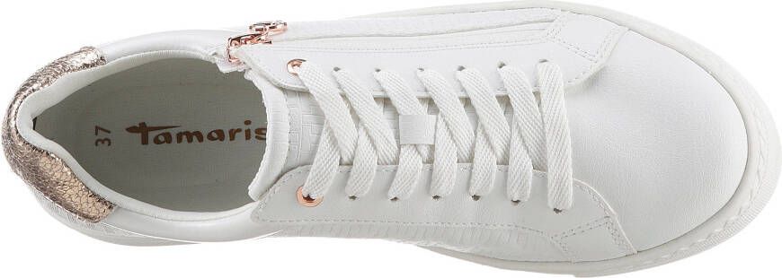 Tamaris Plateausneakers vrijetijdsschoen lage schoen veterschoen in vegan uitvoering