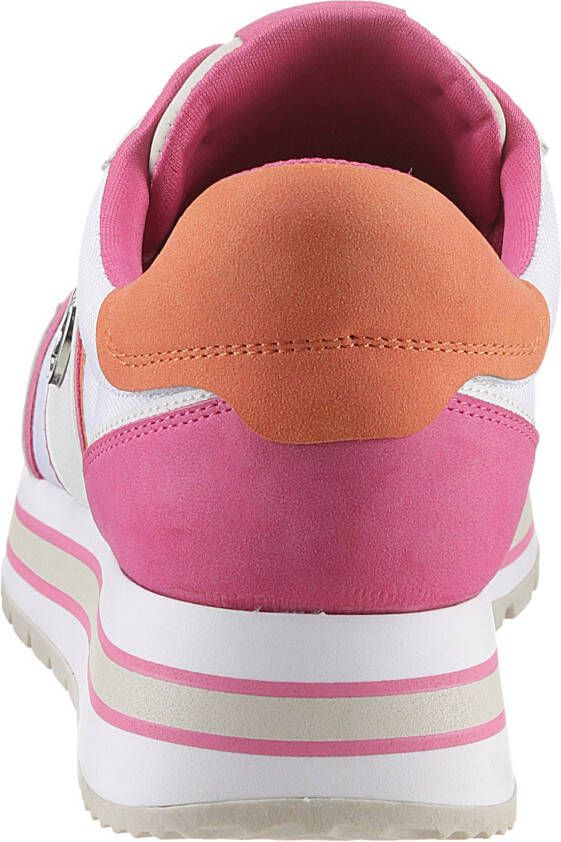 Tamaris Plateausneakers plateau vrijetijdsschoen halfschoen veterschoen in materiaalmix
