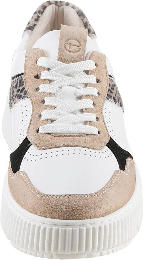 Tamaris Plateausneakers in materiaalmix vrijetijdsschoen lage schoen veterschoen