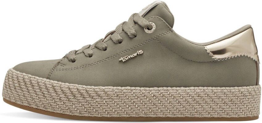 Tamaris Plateausneakers vrijetijdsschoen lage schoen veterschoen met textielkoord aan het plateau
