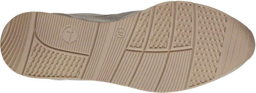 Tamaris Plateausneakers vrijetijdsschoen lage schoen veterschoen met subtiele metallic-details