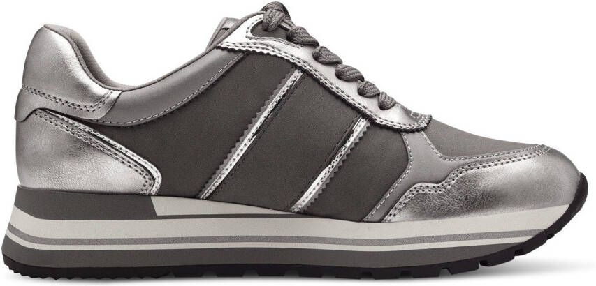 Tamaris Plateausneakers vrijetijdsschoen lage schoen veterschoen in vegan uitvoering