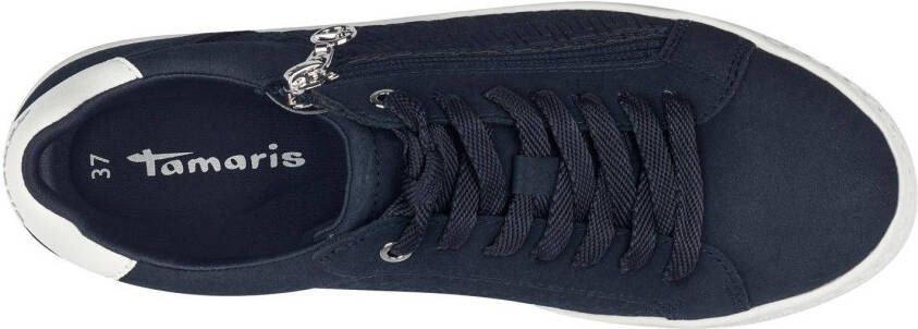 Tamaris Plateausneakers vrijetijdsschoen lage schoen veterschoen in vegan uitvoering