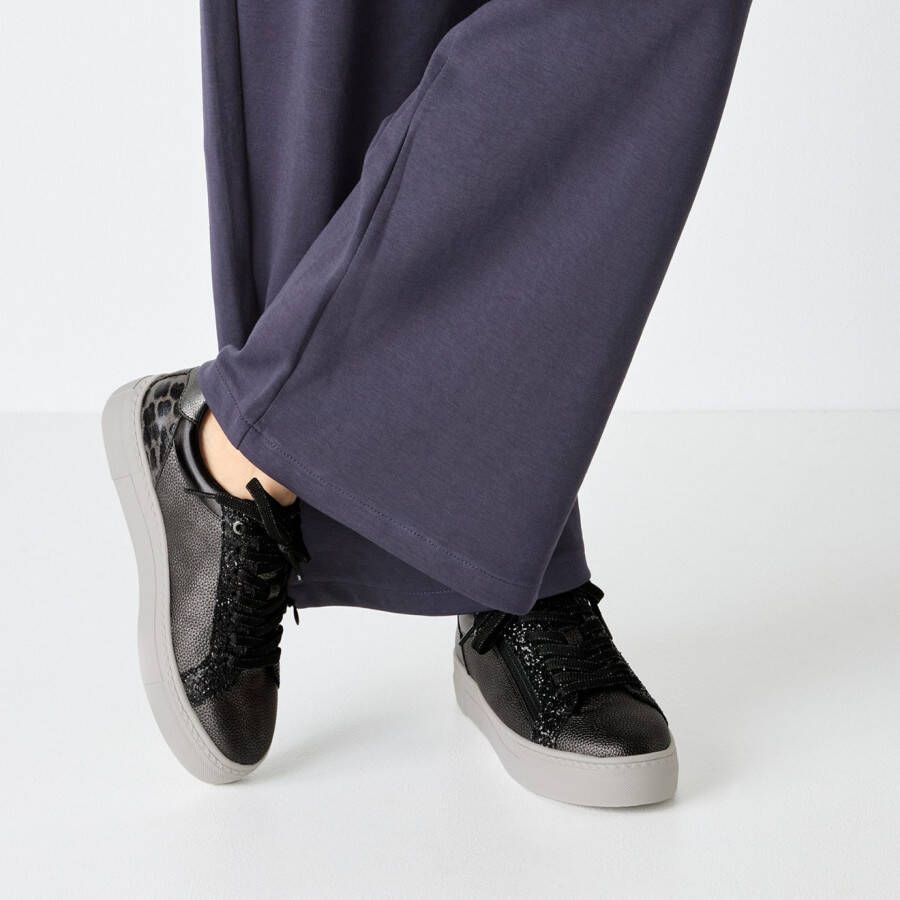 Tamaris Plateausneakers vrijetijdsschoen halfschoen veterschoen met inzetten en glinsterdetails