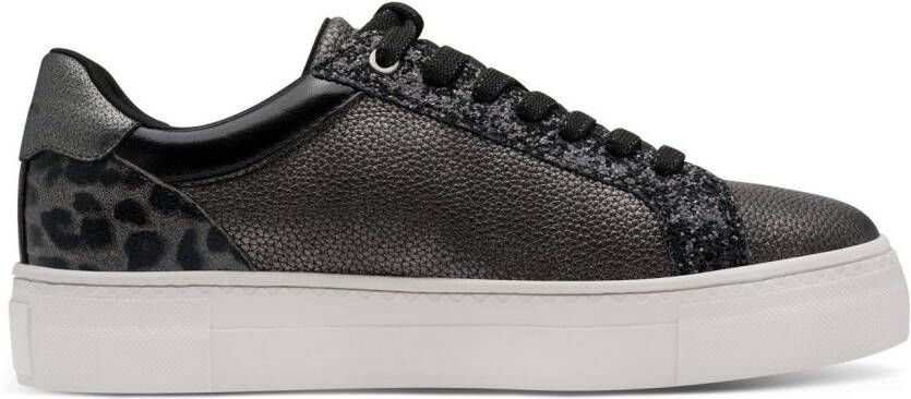 Tamaris Plateausneakers vrijetijdsschoen halfschoen veterschoen met inzetten en glinsterdetails