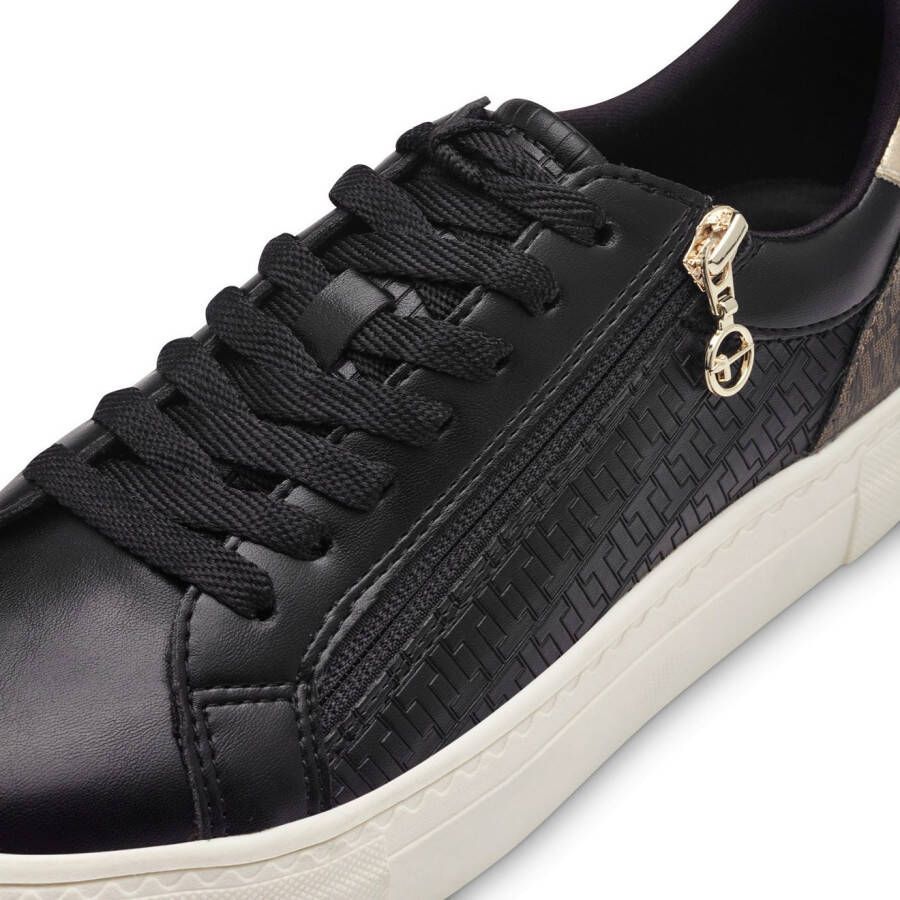 Tamaris Plateausneakers vrijetijdsschoen halfschoen veterschoen met inzetten en glinsterdetails
