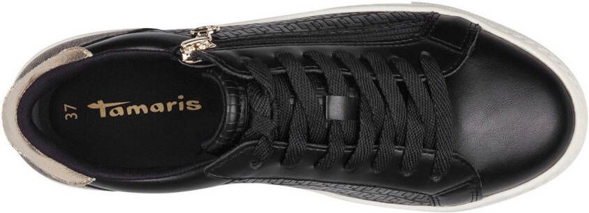 Tamaris Plateausneakers vrijetijdsschoen halfschoen veterschoen met inzetten en glinsterdetails