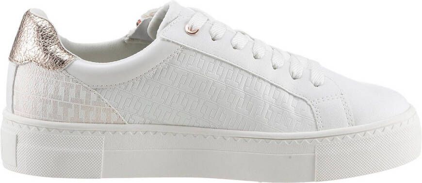 Tamaris Plateausneakers vrijetijdsschoen halfschoen veterschoen met inzetten en glinsterdetails