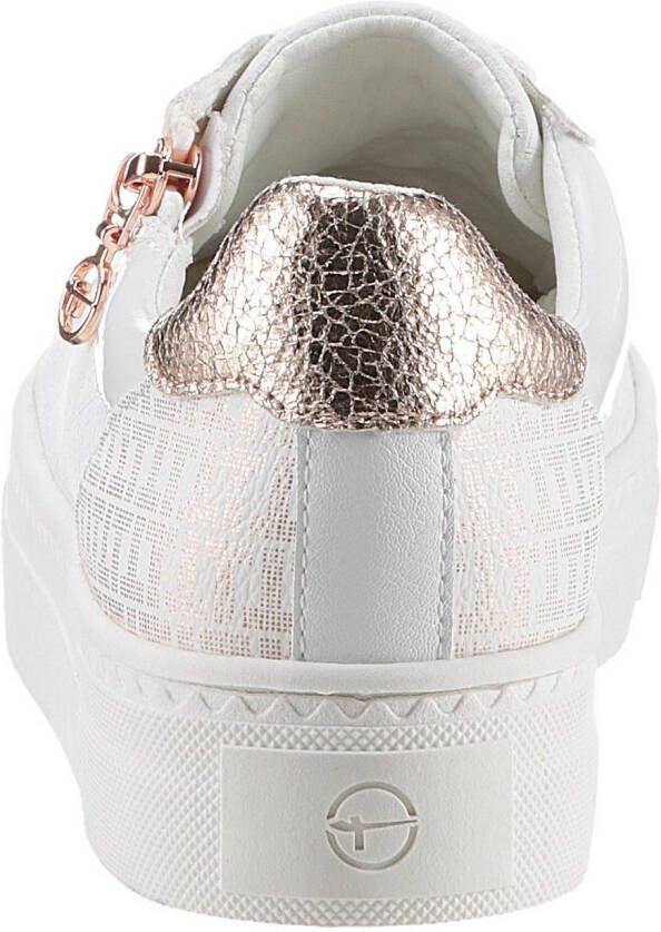 Tamaris Plateausneakers vrijetijdsschoen halfschoen veterschoen met inzetten en glinsterdetails